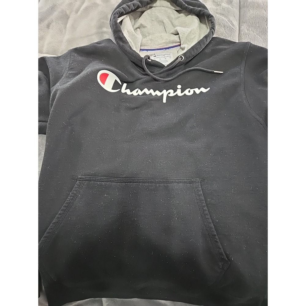 Champion Pullover Hoodie‎ for Men, Size M - Black